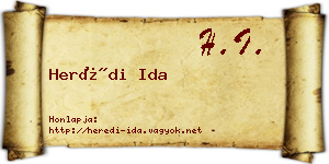 Herédi Ida névjegykártya